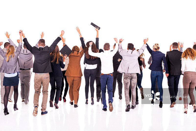 举手的商务人士图片素材