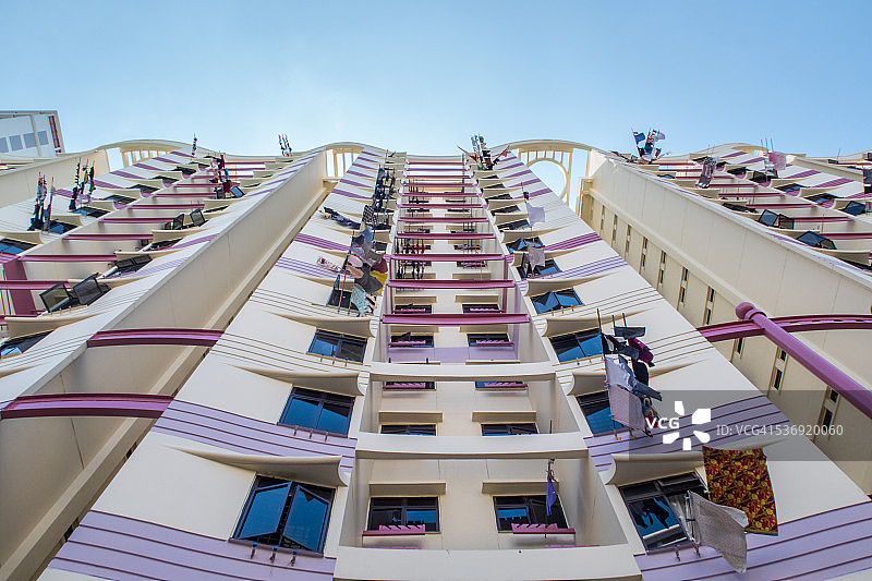 新加坡公共住房仰视角度图片素材
