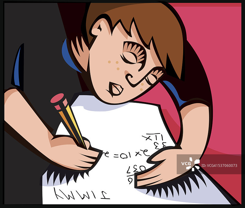 学生在做数学题图片素材