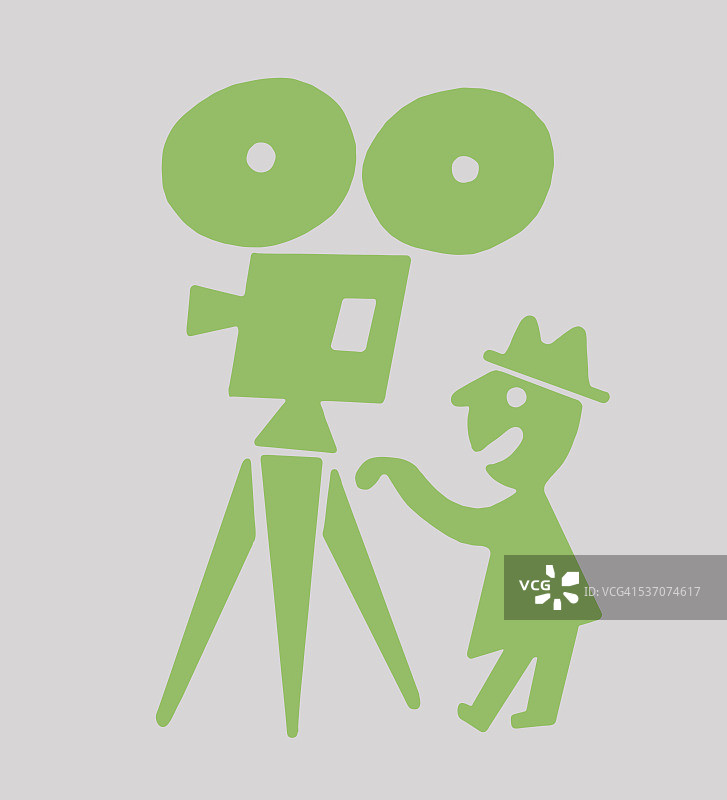 男人操作电影摄影机图片素材