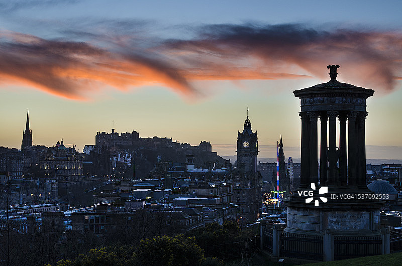 苏格兰爱丁堡的日落图片素材