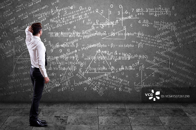 商人解数学方程图片素材