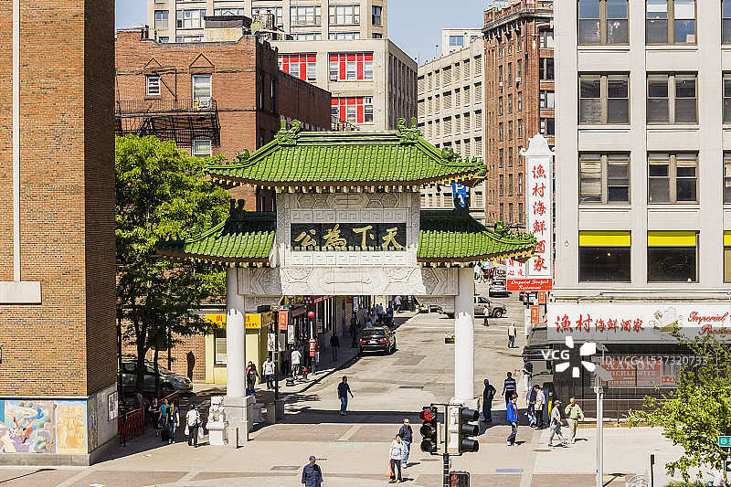 海滩街的唐人街牌坊图片素材