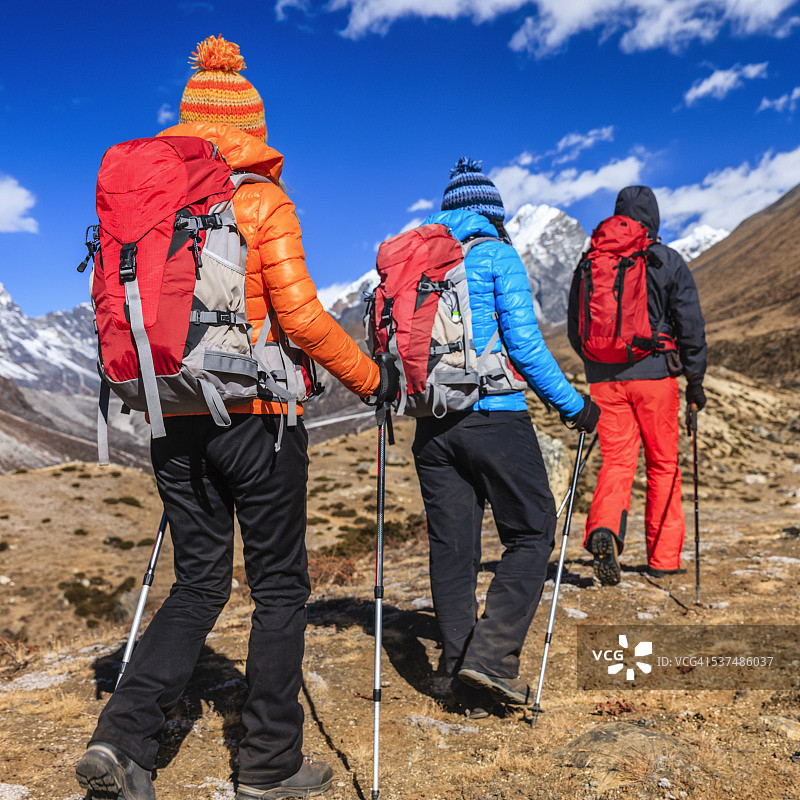 喜马拉雅山珠穆朗玛峰国家公园徒步图片素材