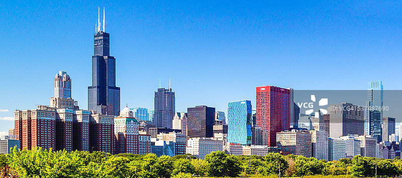 伊利诺伊州芝加哥天际线风光图片素材