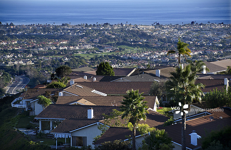 西海岸住宅鸟瞰图图片素材