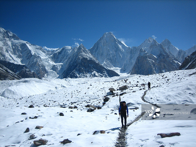 巴尔托洛冰川徒步旅行图片素材