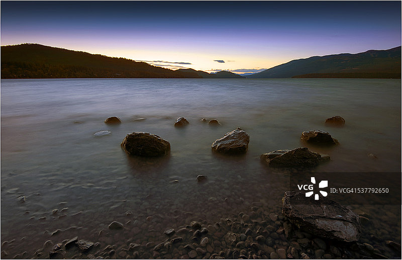 蒙大拿州白鱼湖，美国图片素材