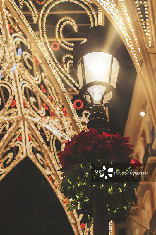 马拉加的圣诞灯饰图片素材