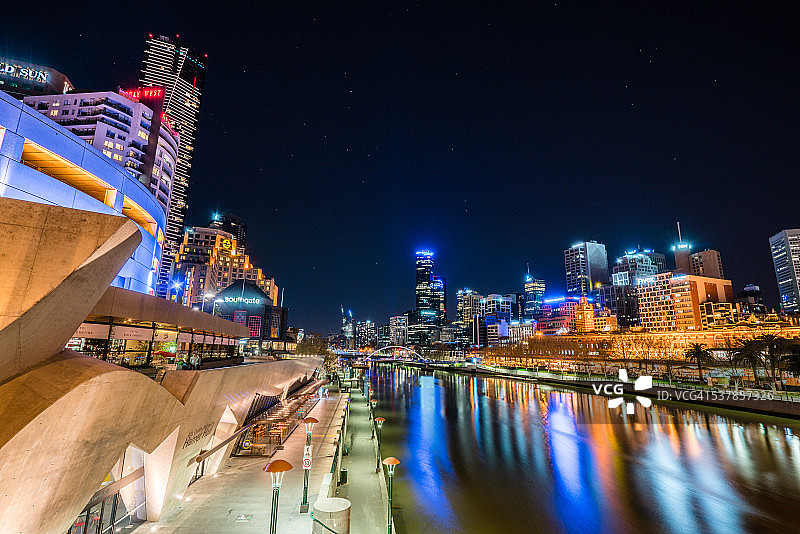 墨尔本城市夜景图片素材