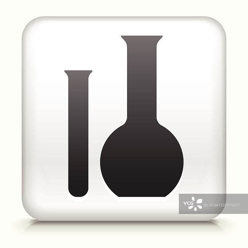 带有试管和烧瓶的免版税矢量素材方形按钮图片素材