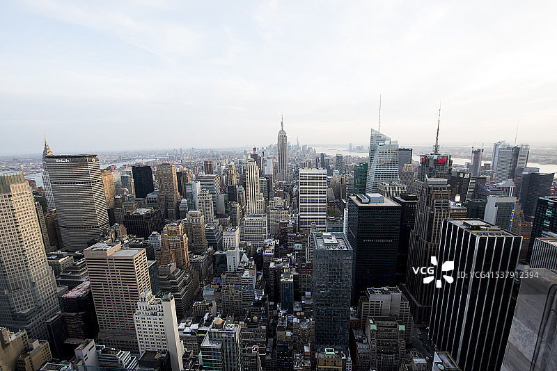纽约帝国大厦和自由塔航拍景观图片素材