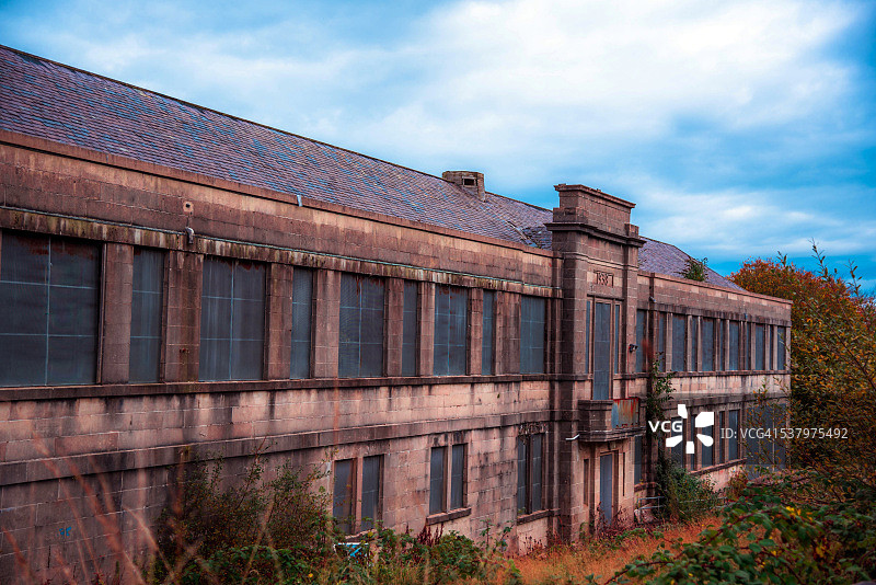 罗斯西岛罗斯西学院的废弃校舍，苏格兰阿盖尔郡图片素材