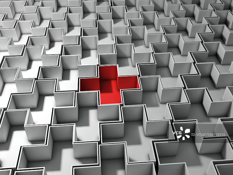 灰色十字中的红色十字图片素材