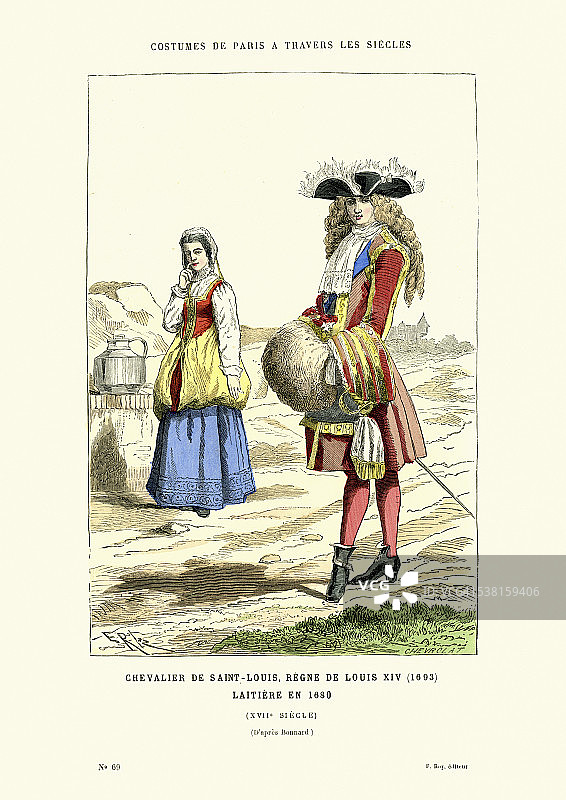 圣路易骑士与挤奶女工，17世纪作品图片素材