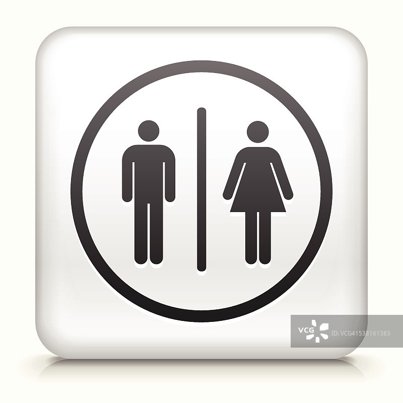 浴室标志方形按钮免版税矢量素材图片素材