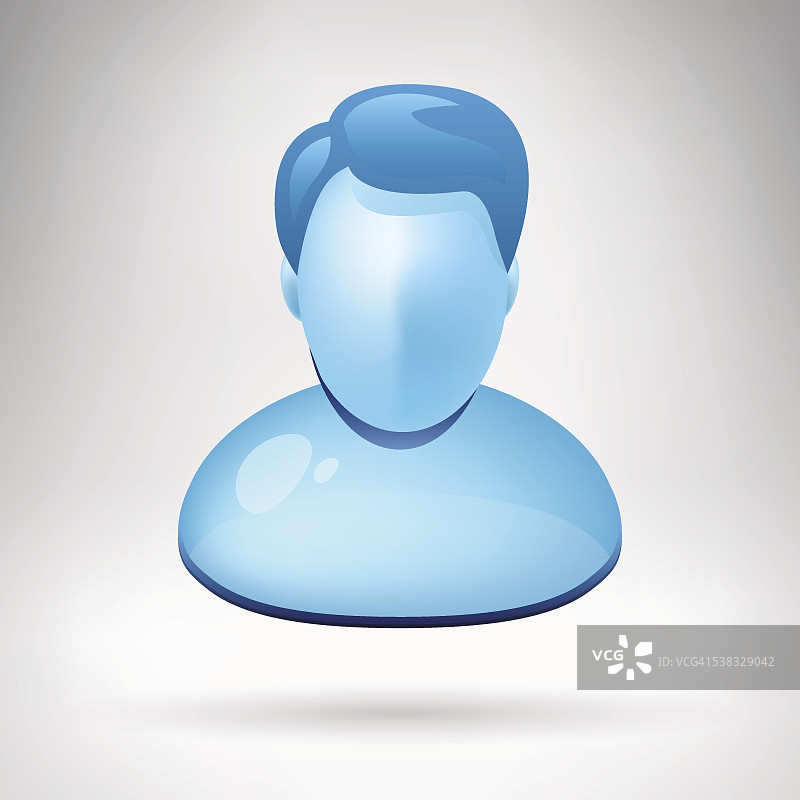 灰色空间中的蓝色商务男人图标图片素材