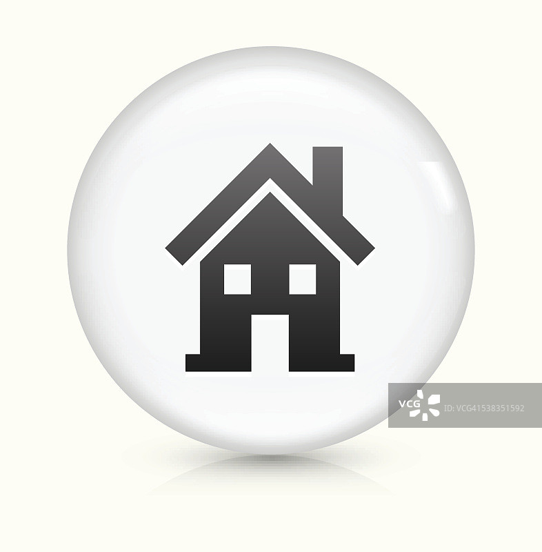 白色圆形矢量按钮上的房屋图标图片素材