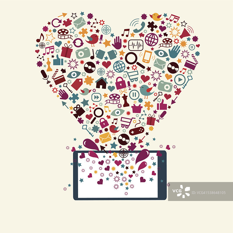社交媒体红心图片素材
