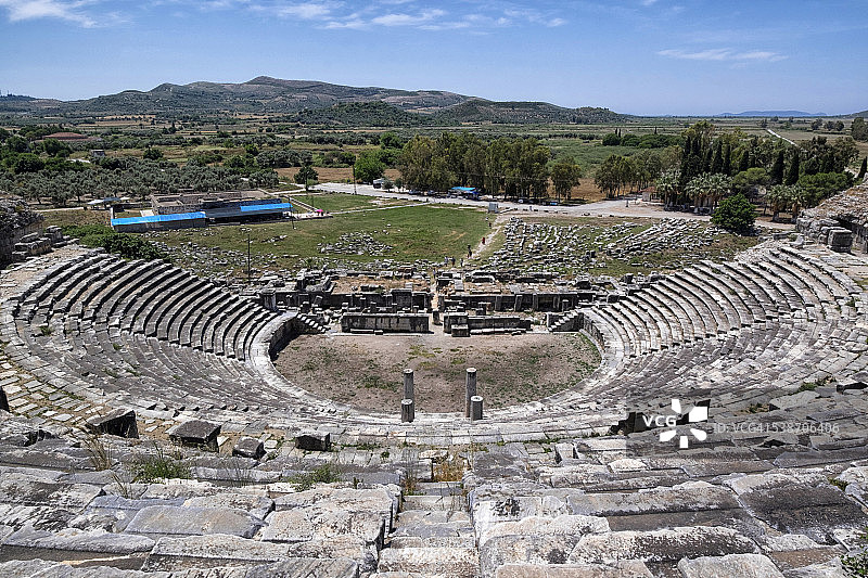 俯视角度拍摄的米利都剧院图片素材