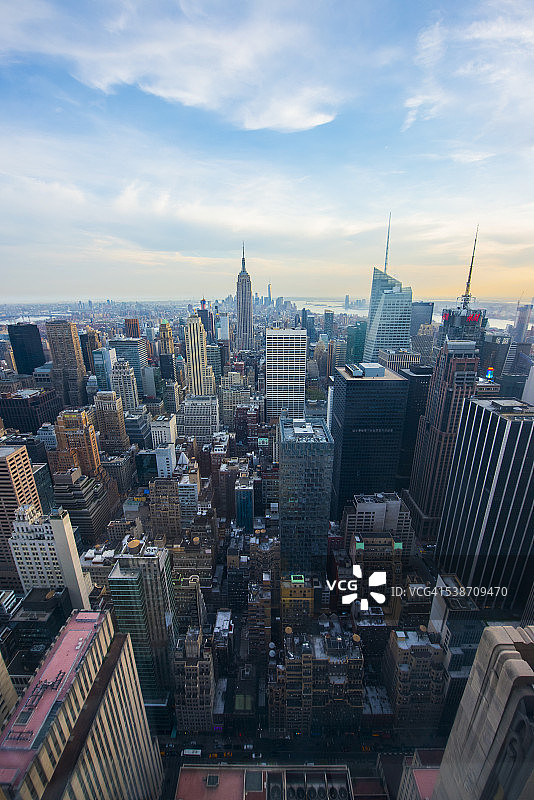 纽约帝国大厦和自由塔航拍景观图片素材