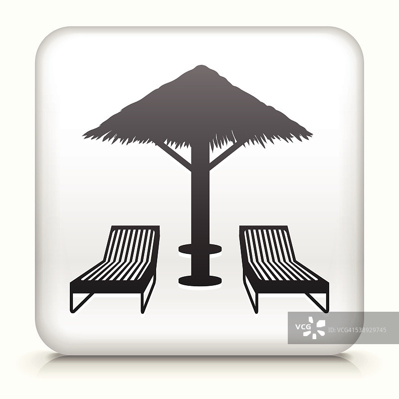 沙滩椅方形按钮图片素材