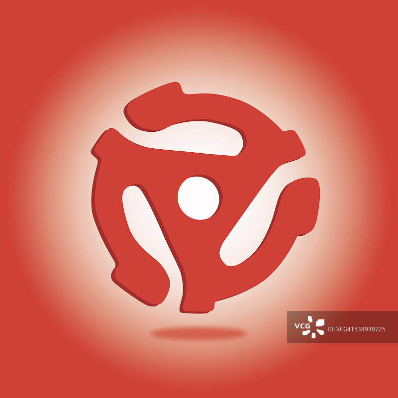 红色45转唱片适配器图片素材