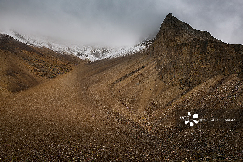 藏斯卡地区拉丘隆拉山口的景观图片素材