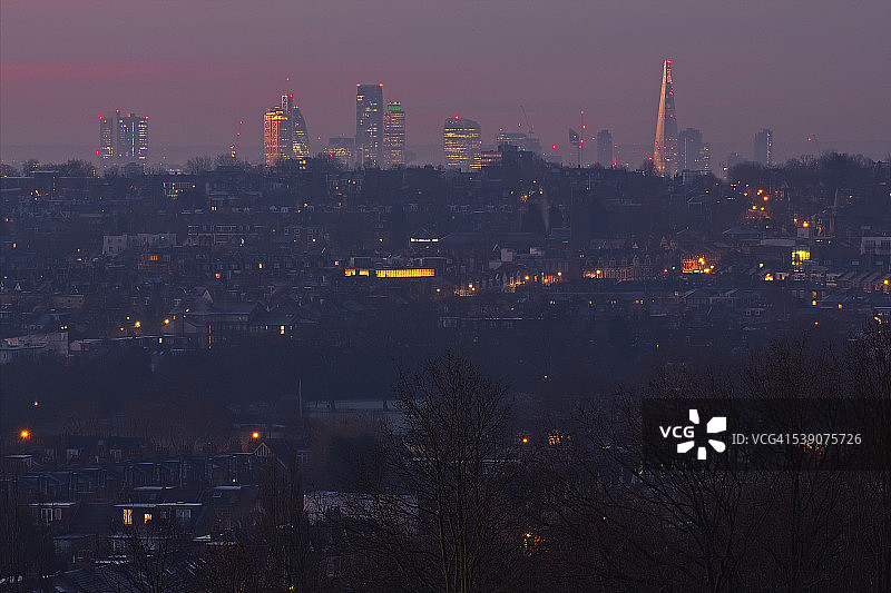 从亚历山大宫眺望伦敦金融城图片素材