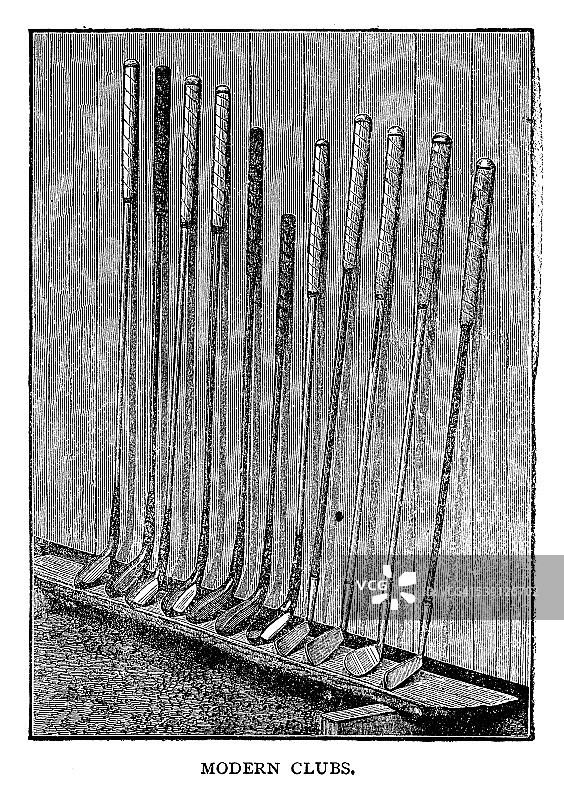 现代高尔夫球杆图片素材