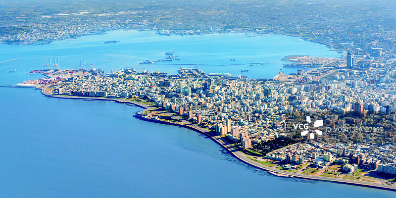 乌拉圭蒙得维的亚鸟瞰图图片素材