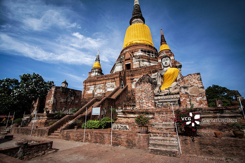泰国阿瑜陀耶寺庙古迹图片素材