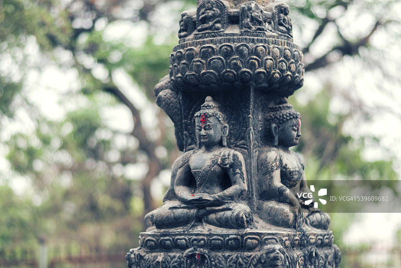 斯瓦扬布纳特寺的佛像图片素材