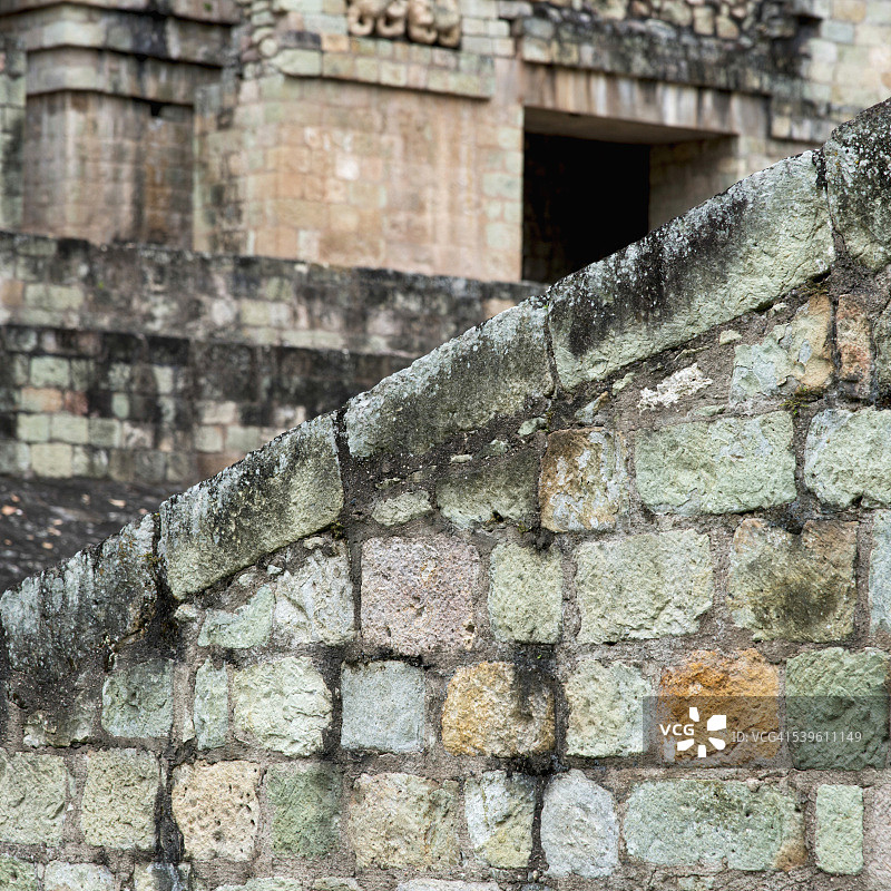 科潘遗址玛雅文明的石墙图片素材