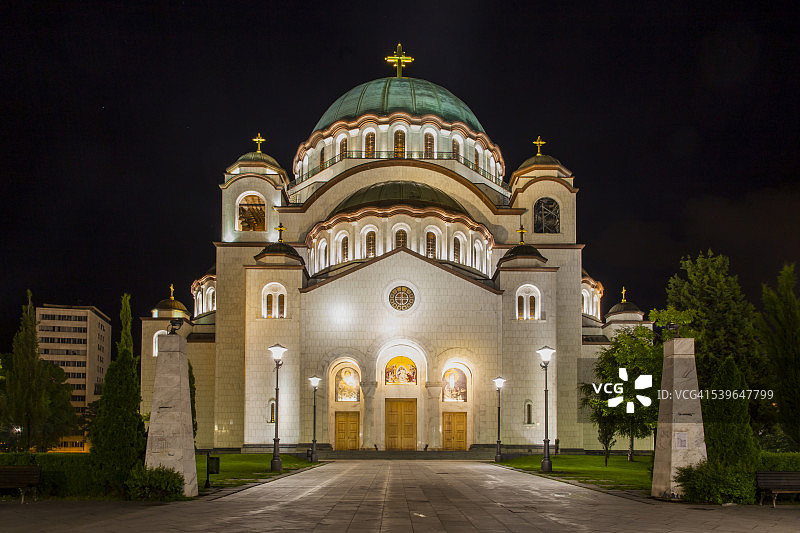 贝尔格莱德圣萨瓦教堂，新贝尔格莱德，塞尔维亚图片素材