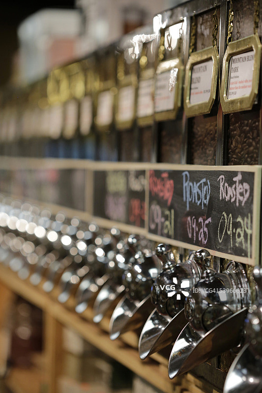 加拿大多伦多肯辛顿市场上的各种烘焙咖啡图片素材