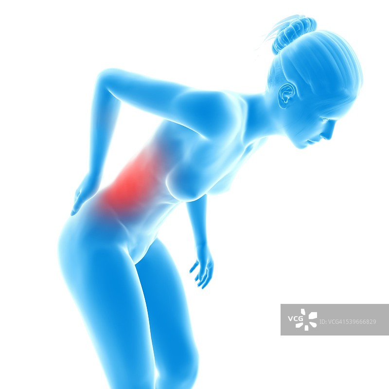 人类背部疼痛插画图片素材