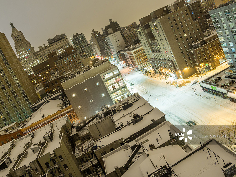 纽约第三大道的雪景图片素材