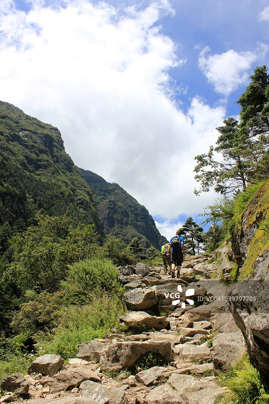 珠穆朗玛峰大本营徒步路线图片素材
