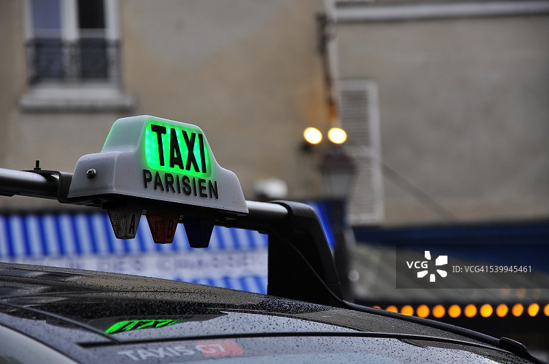 巴黎出租车细节图片素材
