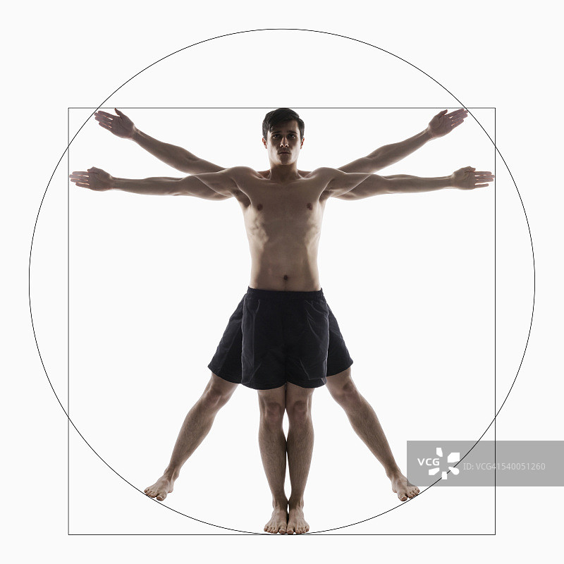 白色背景上的年轻男人肖像图片素材