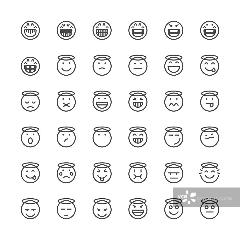 表情符号合集15 | 细线系列图片素材