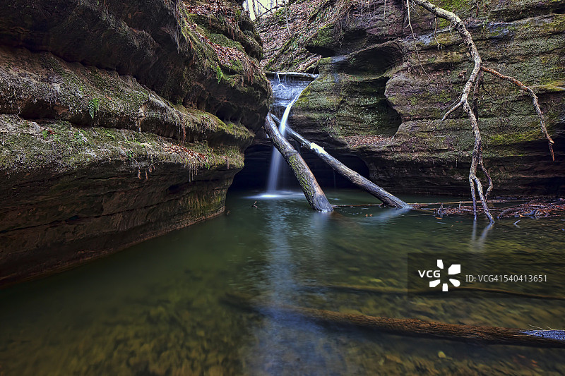 峡谷瀑布图片素材