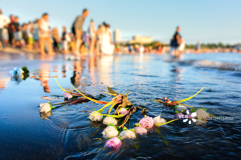 乌拉圭蒙得维的亚，伊曼加水上的花朵图片素材