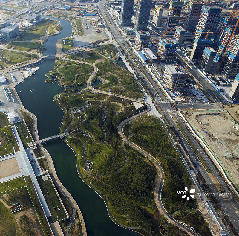 松岛国际城的中央公园图片素材