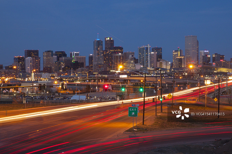 科罗拉多州丹佛市天际线图片素材