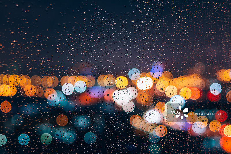雨夜窗户散景图片素材