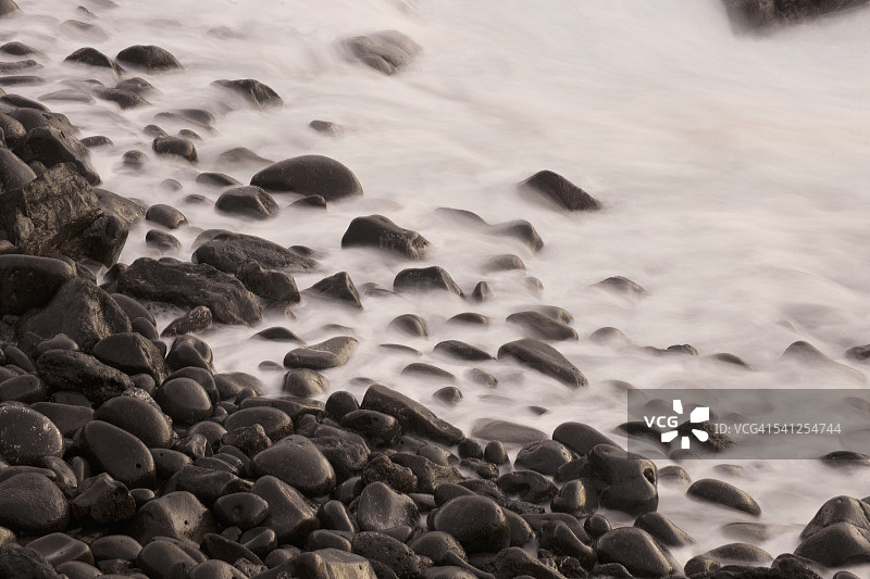 西班牙加那利群岛特诺角卵石滩风光图片素材