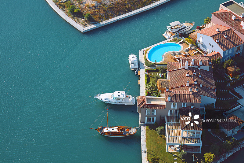 豪华住宅群的航拍景色图片素材