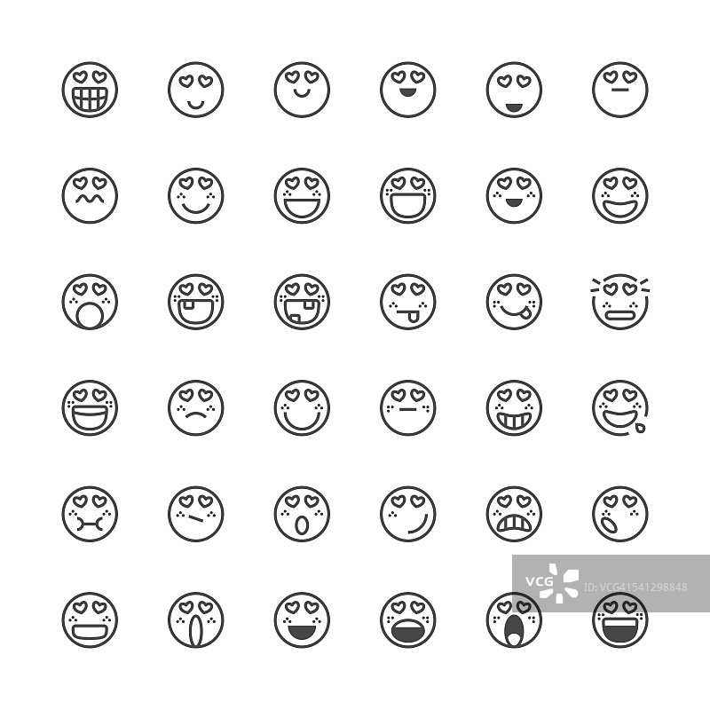 表情符号合集23 | 细线系列图片素材